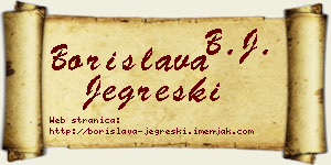 Borislava Jegreški vizit kartica